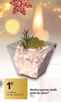 Verrine saumon aneth perle de citron