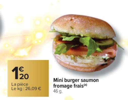Mini burger saumon fromage frais