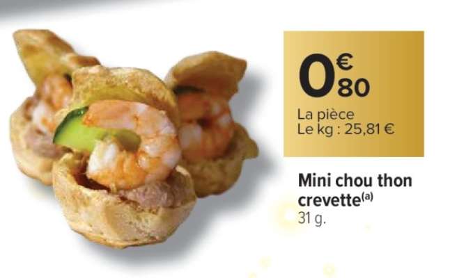 Mini chou thon crevette