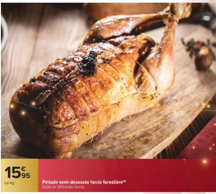 Pintade semi-désossée farcie forestière