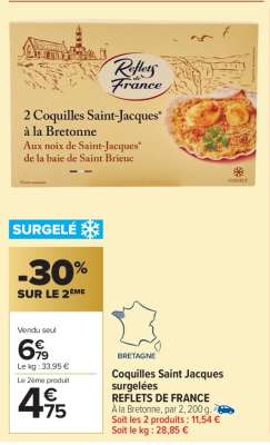 Coquilles Saint Jacques surgelées REFLETS DE FRANCE