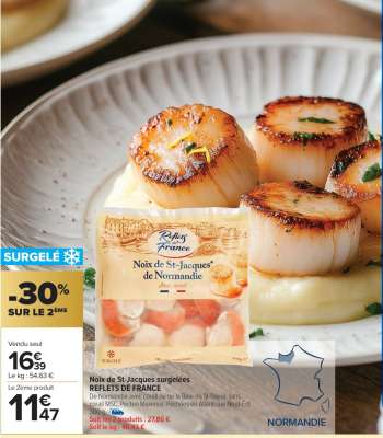 Noix de St-Jacques surgelées REFLETS DE FRANCE