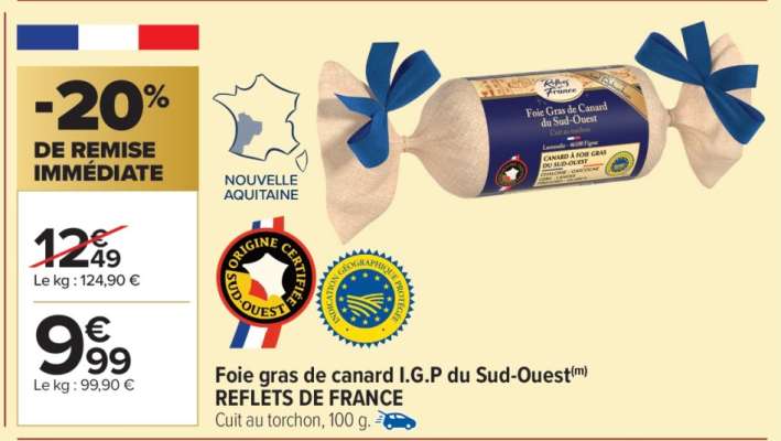 Foie gras de canard I.G.P du Sud-Ouest REFLETS DE FRANCE
