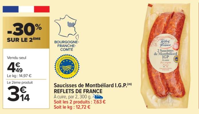 Saucisses de Montbéliard I.G.P.