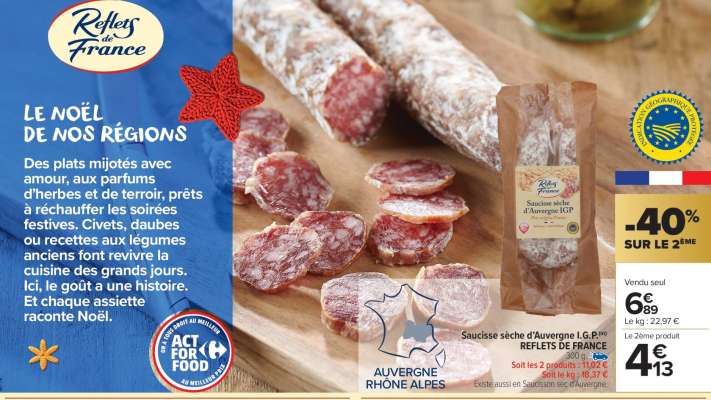 Saucisse sèche d'Auvergne I.G.P. REFLETS DE FRANCE