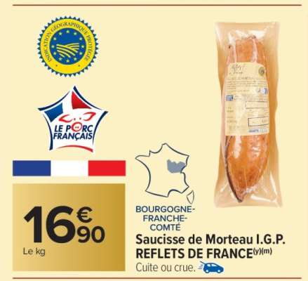 Saucisse de Morteau I.G.P. REFLETS DE FRANCE