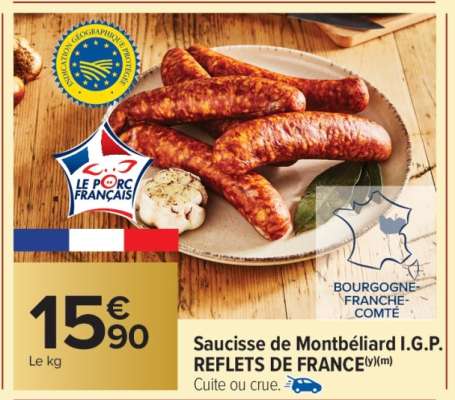 Saucisse de Montbéliard I.G.P. REFLETS DE FRANCE