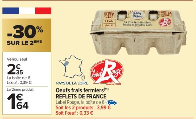 Oeufs frais fermiers REFLETS DE FRANCE