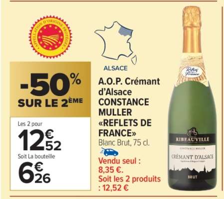A.O.P. Crémant D'Alsace CONSTANCE MULLER REFLETS DE FRANCE