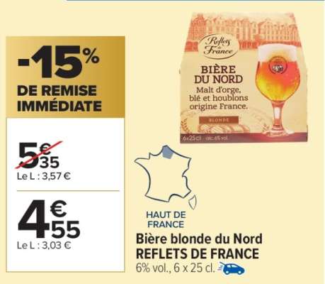 Bière blonde du Nord REFLETS DE FRANCE