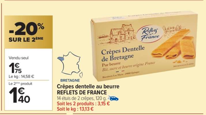 Crêpes dentelle au beurre REFLETS DE FRANCE