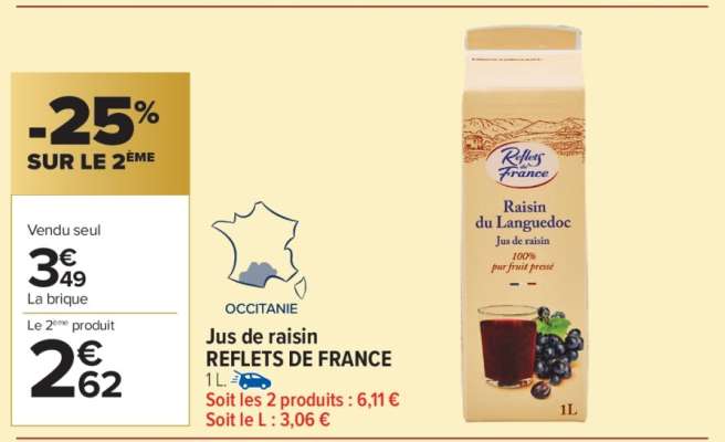Jus de raisin REFLETS DE FRANCE