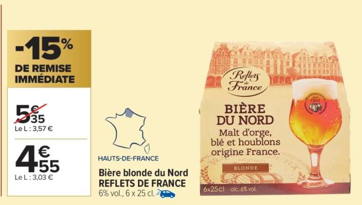 Bière blonde du Nord REFLETS DE FRANCE