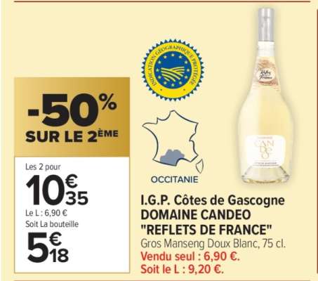 I.G.P. Côtes de Gascogne Domaine Candeo "Reflets de France"