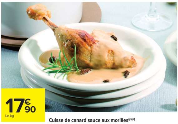 Cuisse de canard sauce aux morilles