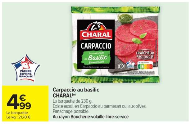 Carpaccio Au Basilic Charal