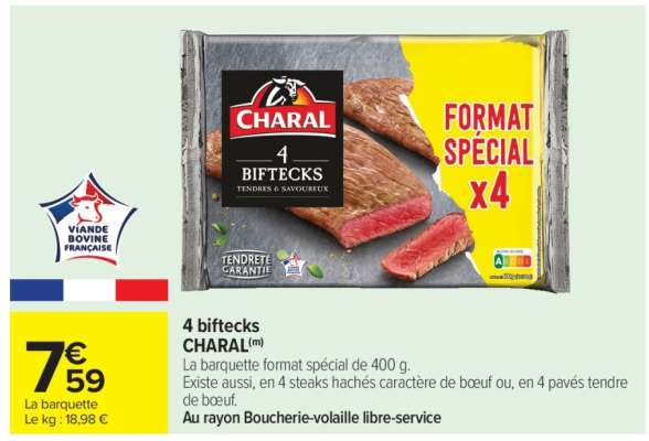 4 Biftecks CHARAL