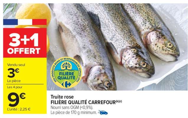 Truite rose FILIÈRE QUALITÉ CARREFOUR