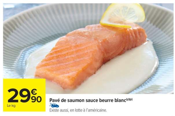 Pavé de saumon sauce beurre blanc