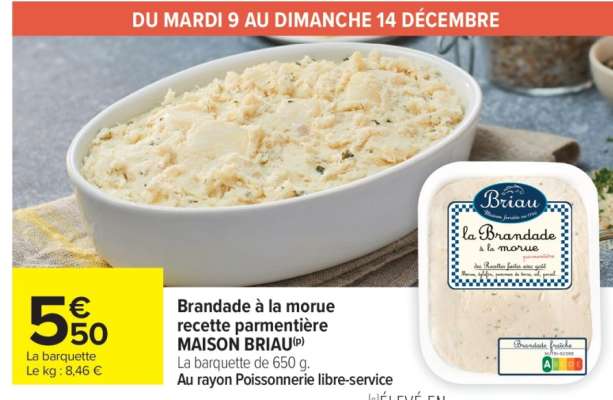 Brandade à la morue recette parmentière MAISON BRIAU