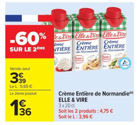 Crème Entière De Normandie Elle & Vire