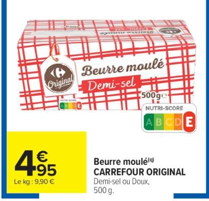 Beurre moulé CARREFOUR ORIGINAL