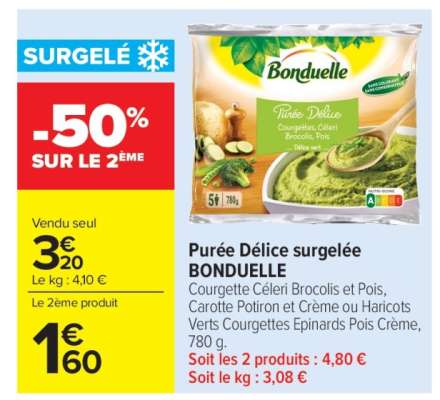 PURÉE DÉLICE SURGELÉE “BONDUELLE”
