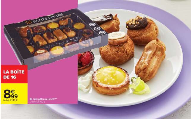 16 mini gâteaux lunch