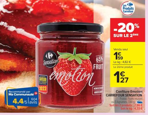 Confiture Emotion CARREFOUR SENSATION