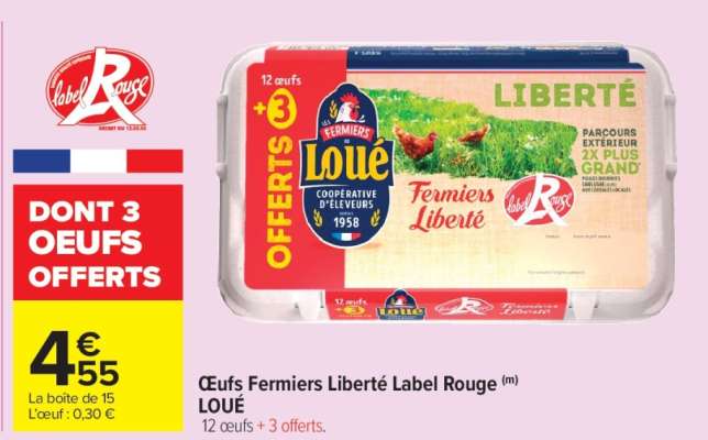 Œufs Fermiers Liberté Label Rouge