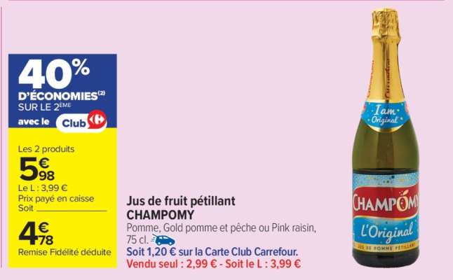 Jus de fruit pétillant CHAMPOMY