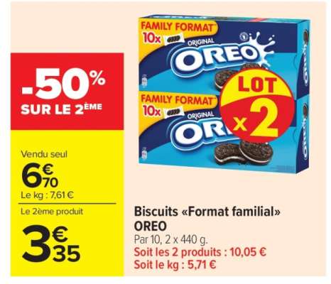 Biscuits «Format familial» OREO