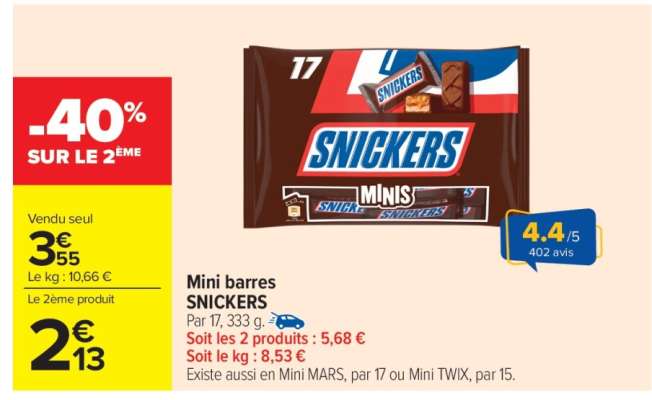 Mini barres SNICKERS