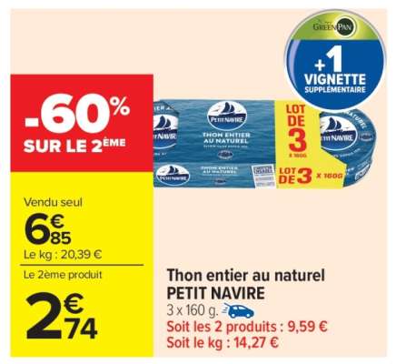 Thon entier au naturel 'Petit Navire'