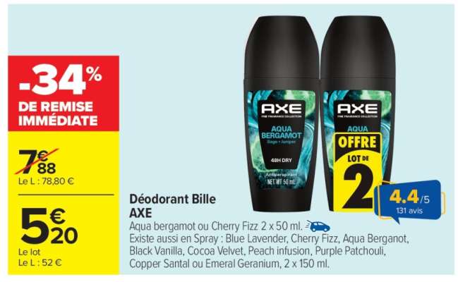 Déodorant Bille AXE