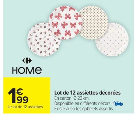 Lot de 12 assiettes décorées