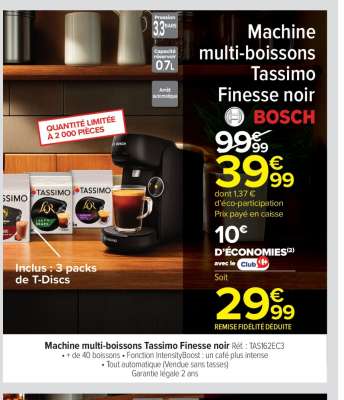 Machine multi-boissons Tassimo Finesse noir