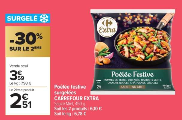 Poêlée festive surgelées CARREFOUR EXTRA