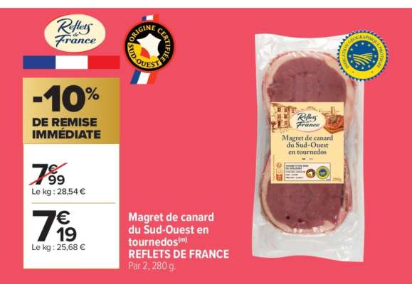 Magret de canard du Sud-Ouest en tournedos