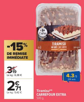 Tiramisu CARREFOUR EXTRA