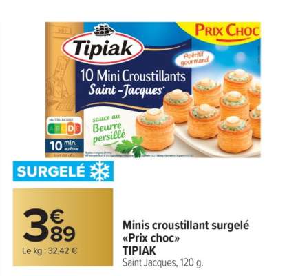 Minis croustillant surgelé «Prix choc» TIPIAK