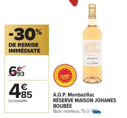A.O.P. Monbazillac RÉSERVE MAISON JOHANES BOUBÉE