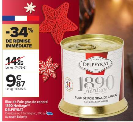 Bloc de Foie gras de canard 1890 Héritage DELPEYRAT