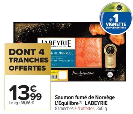 SAUMON FUMÉ DE NORVÈGE L'ÉQUILIBRÉ "LABEYRIE"