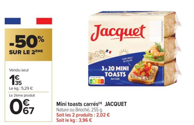 Mini toasts carrés JACQUET