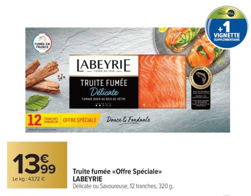 Truite fumée "Offre spéciale" LABEYRIE