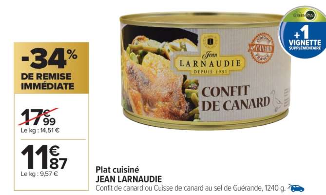 Plat cuisiné JEAN LARNAUDIE