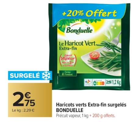 Haricots Verts Extra-Fin Surgelés Bonduelle