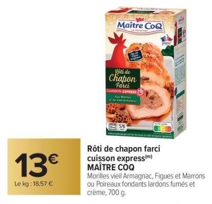 Rôti de chapon farci cuisson express MAÎTRE COQ