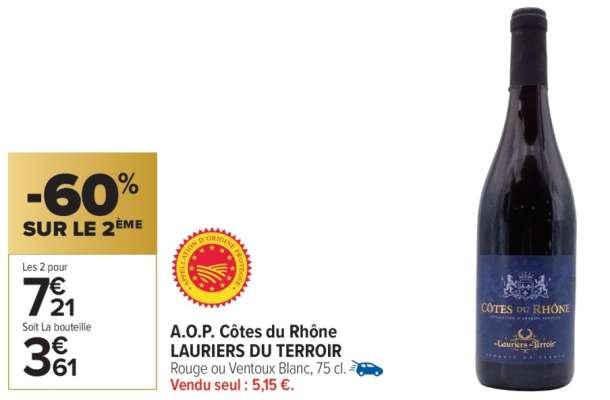 A.O.P. Côtes du Rhône LAURIERS DU TERROIR